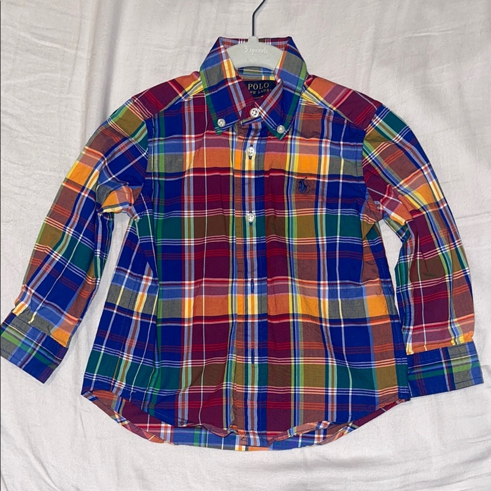 Polo by Ralph Lauren Kids Vibrant Plaid Button-Down Cotton Poplin Shirt